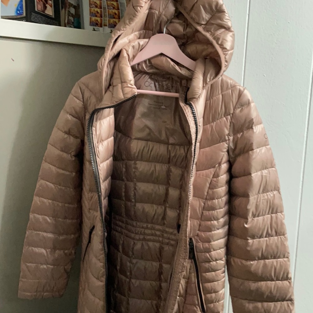 Packable down long coat
